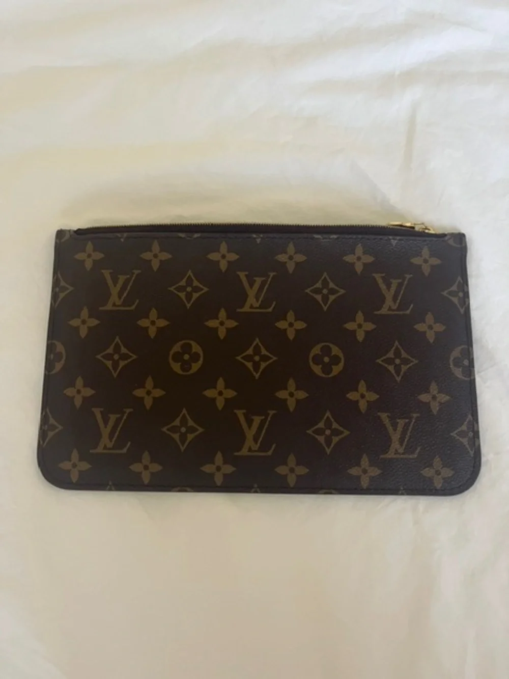 Louis Vuitton Brown Striped Canvas Wristlet Pouch